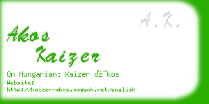 akos kaizer business card